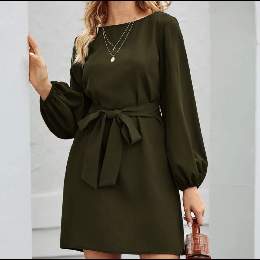 SHEIN Belted Dress